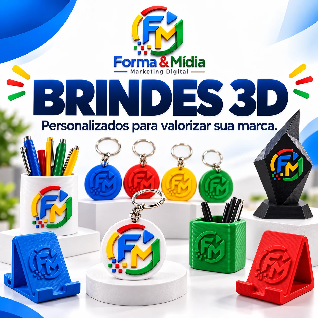 Arte da Forma & Mídia sobre Brindes 3D personalizados