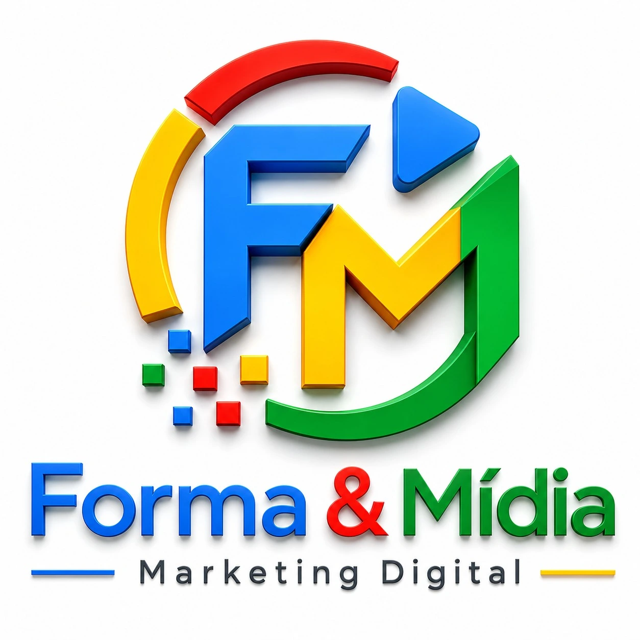 Logomarca colorida Forma & Mídia - Marketing Digital