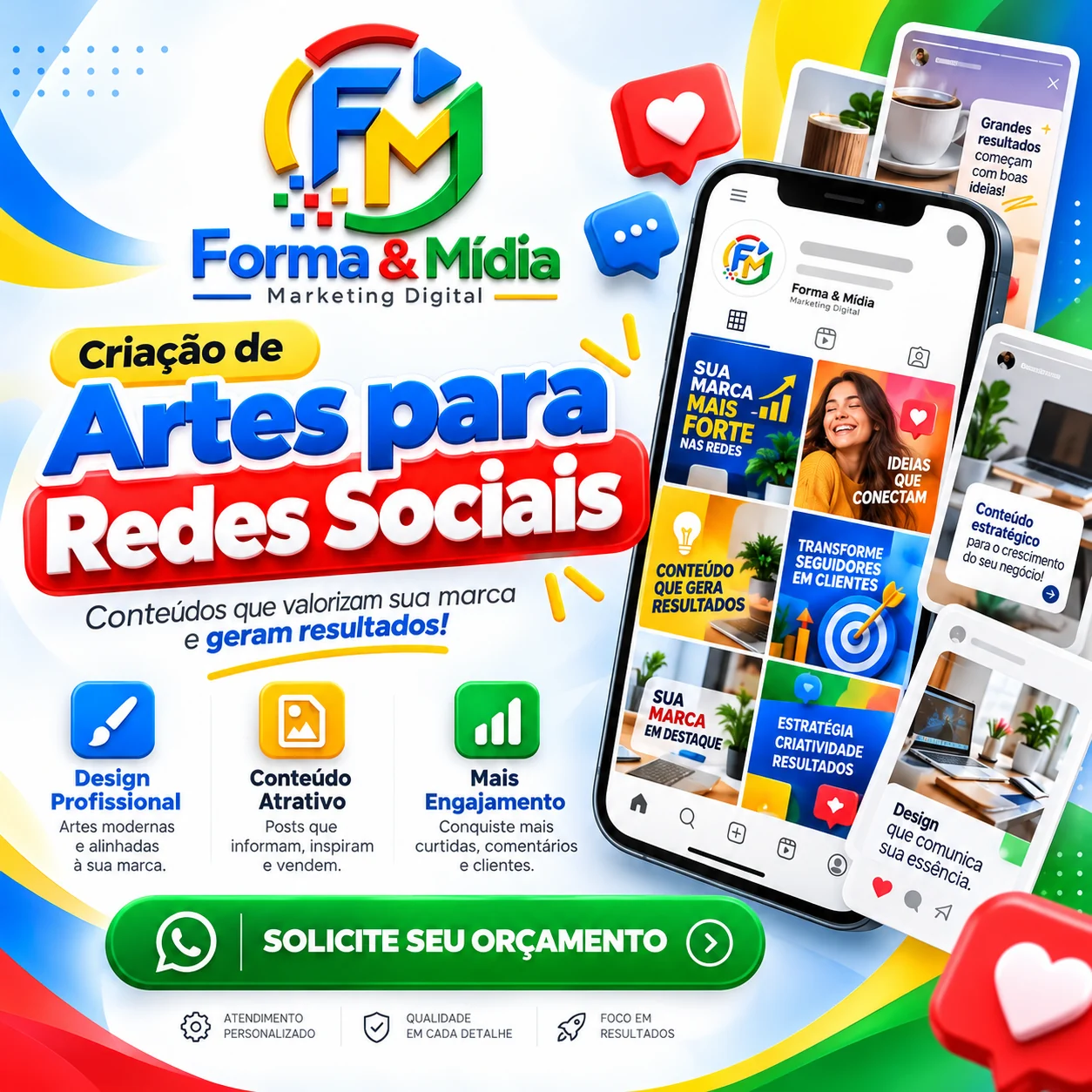 Arte da Forma & Mídia sobre Artes para redes sociais